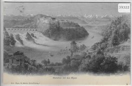 Rheinfall mit den Alpen - Künstlerkarte