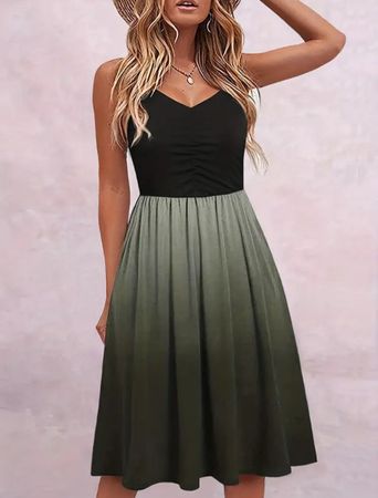 Sommerkleid, schwarz-grün