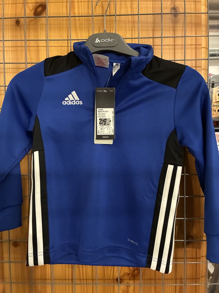 Adidas Maglioni & Felpe: Adidas Trainingspullover blau schwarz Gr.116 neu – Nuovo e nell'imballaggio originale da Zürich venduto da Msirco