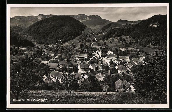 Cartoline postali: Eptingen, Ortsansicht aus der Vogelschau – Usato da Berlin venduto da bartko-reher