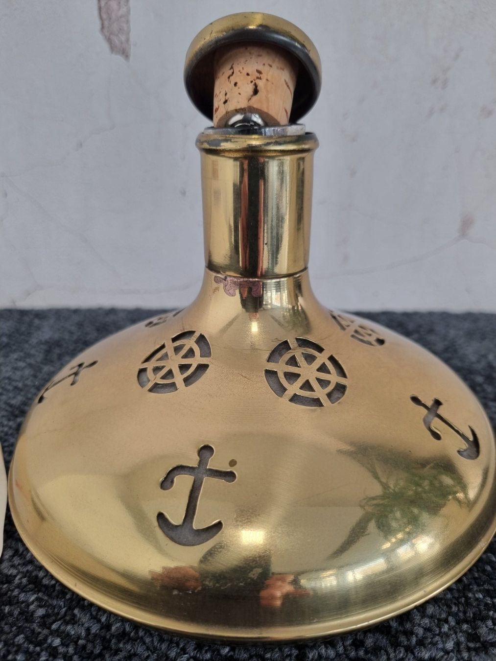 Caraffe: Messing Karaffe "Captain's Decanter" Original Schweden – Usato da Lenzburg venduto da freedomky 1