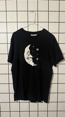 Weekday Black Moon Graphic T-Shirt - Size SMALL