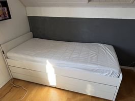 Lit 90x200 gigogne avec tiroir rangement