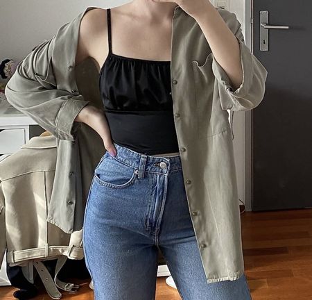 Hemd Bluse Khaki