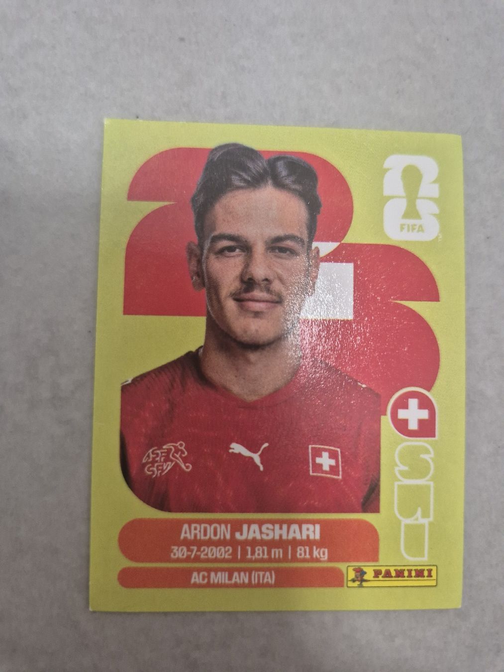 Panini Cartes à collectionner: WM Panini SUI 14 Ardon Jashari – Neuf (Voir description) à Volketswil par 2000ra