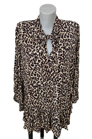 Neuw. Business Bluse ZARA Leopard Print Gr. XS lang
