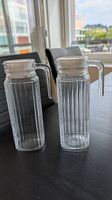 2 Glaskrüge mit Deckel für Saft, Eistee etc.