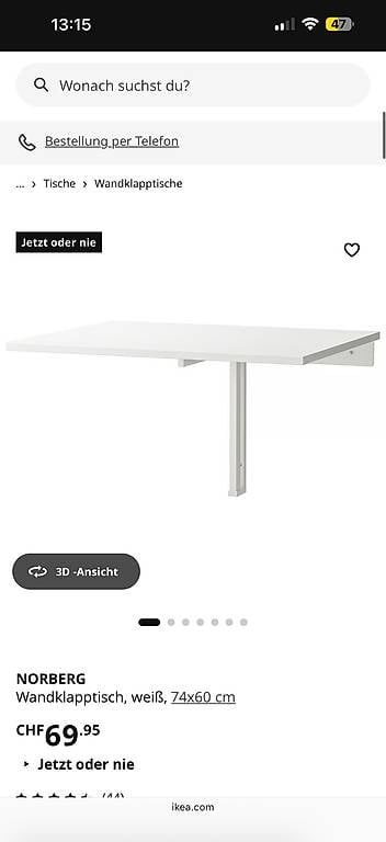Tavoli: Ikea Norberg Klapptisch  – Usato da Flawil venduto da Jorge_Sigg69