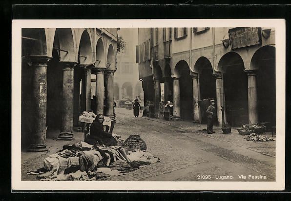 Cartoline postali: AK Lugano, Via Pessina – Usato da Berlin venduto da bartko-reher