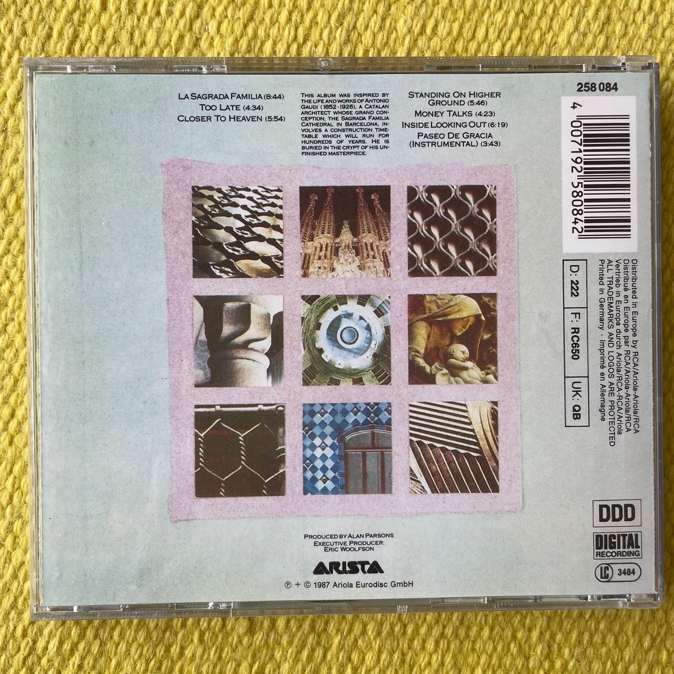 CD: ALAN PARSONS PROJECT-GAUDI – Usato da Rorschacherberg venduto da CD-Roli 1