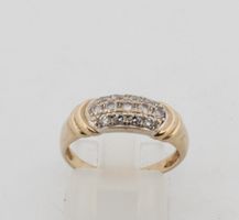 ✨ Stunning 18K Gold Diamond Ring – Size 53 ✨
