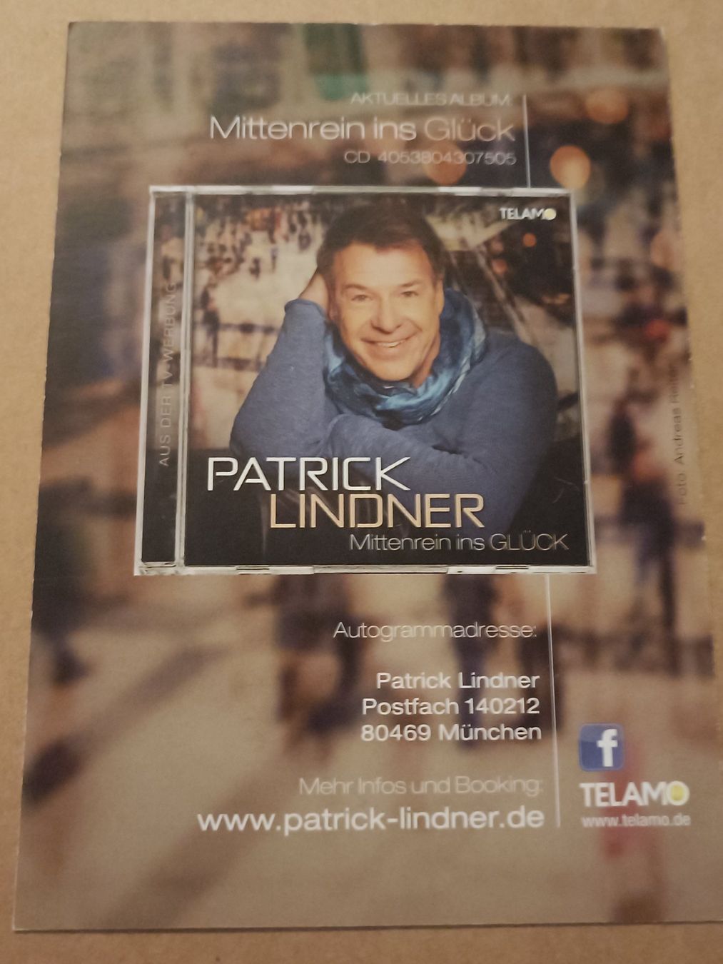 Autografi: Patrick Lindner - handsignierte Autogrammkarte – Usato da Menziken venduto da Artographs 1