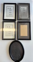 5 Vintage Bilderrahmen schwarz 9x13 cm und oval