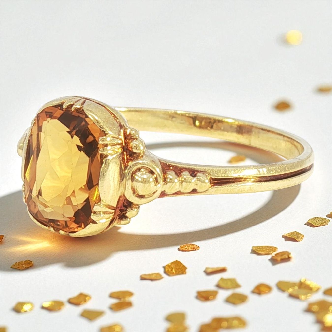 Bagues: Jugendstil-Ring mit  Citrin 14k Gold – D'occasion à Embrach par estzeh1 2