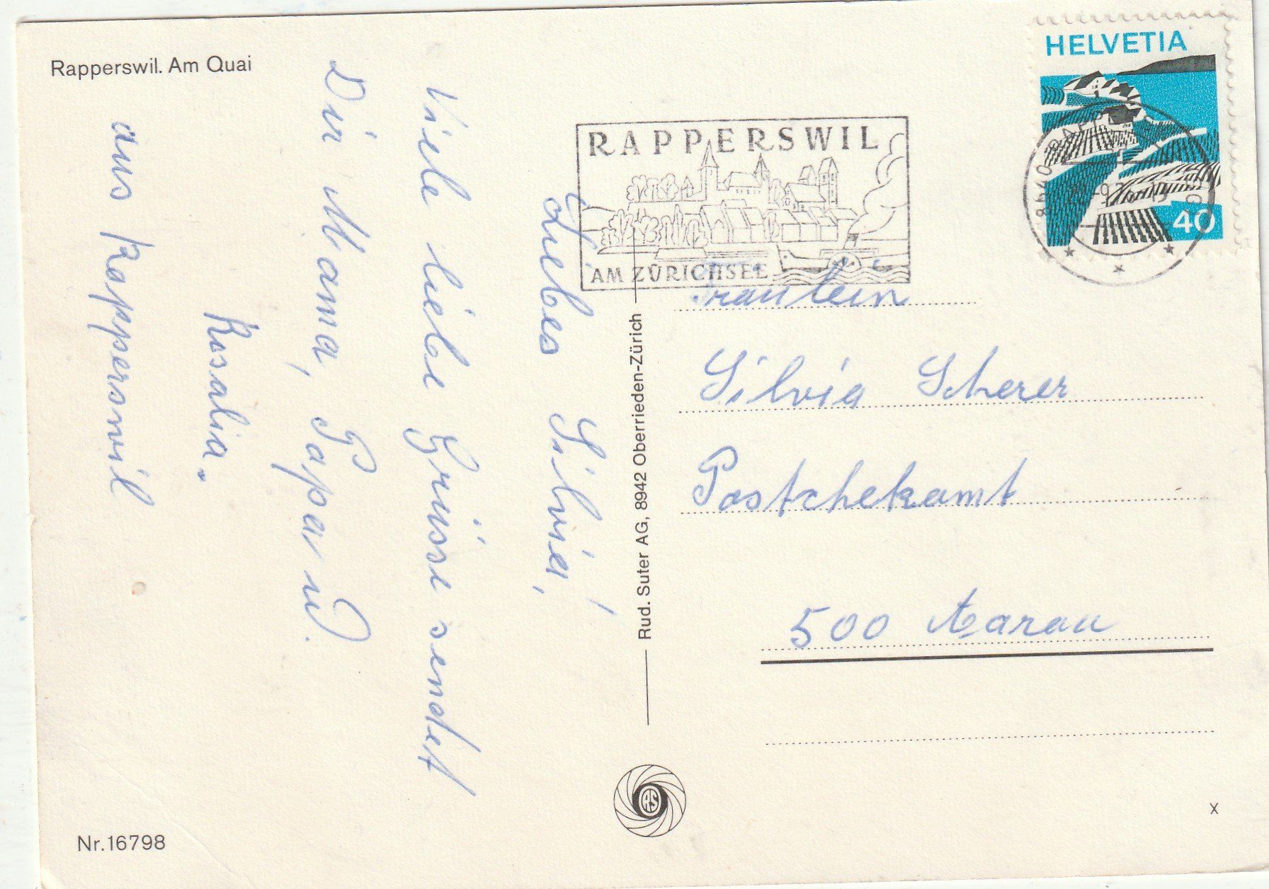 Cartoline postali: Rapperswil Am Quai – Usato da Lumbrein venduto da made02 1