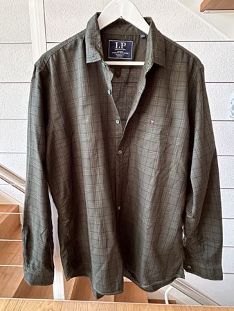 Herrenhemd Louis Philippe Gr. 42 Slim Fit grün kariert