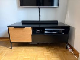 TV-Möbel / Sideboard in Schwarz mit Holzoptik - Top Zustand!
