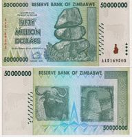 ZIMBABWE  50 000 000 DOLLARS 2008 (UNC) AA