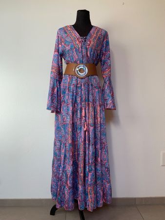 Boho Maxistufenkleid aus Seide