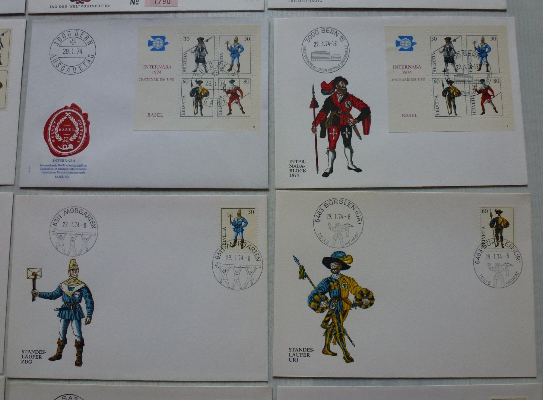 Alle Briefmarken: 30 Briefe mit verschiedenen Varianten Internaba 1974 Basel – Gebraucht aus Walkringen von Casablanca777 8