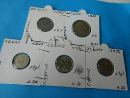 Zypern, Konvolut alte Münzen  1981-96