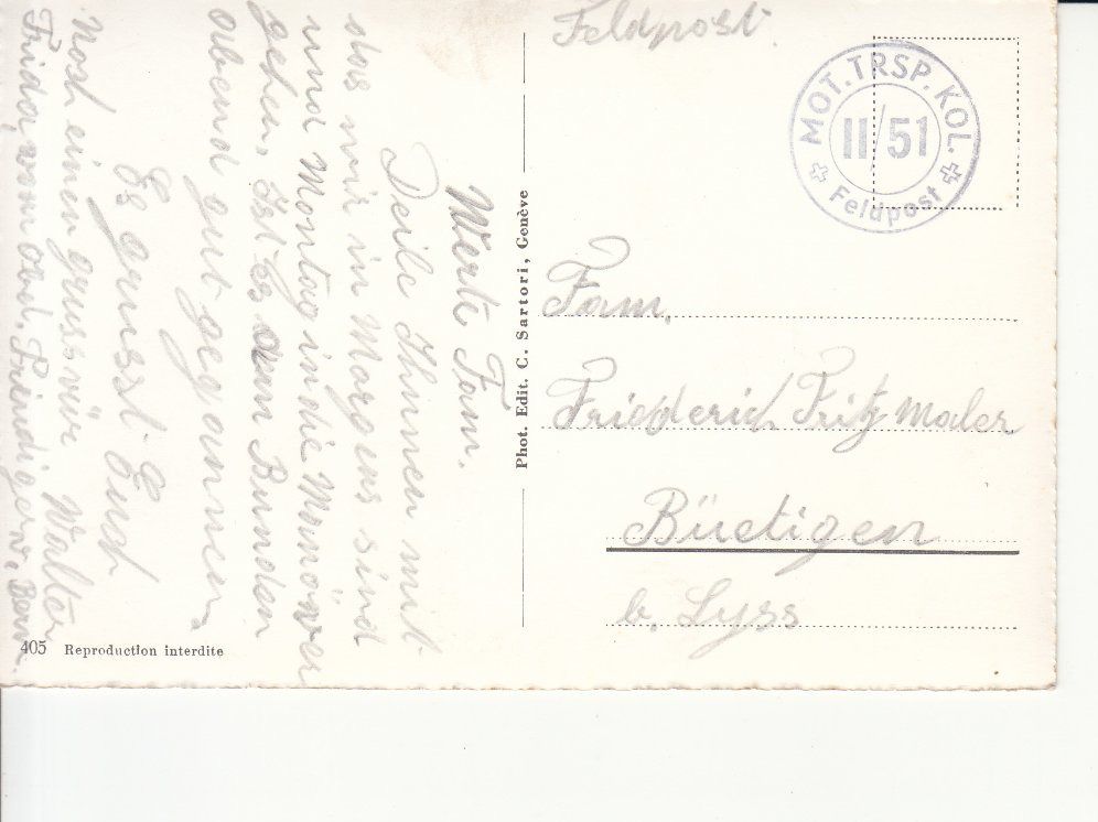 Cartoline postali: Morges ca. 1945 – Usato da Bürglen TG venduto da StampGraf 1