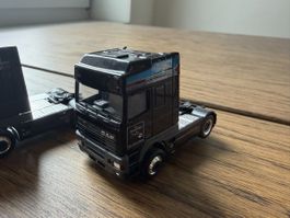 3x Modell Lastwagen für Niederbordwage schwarz guter Zustand
