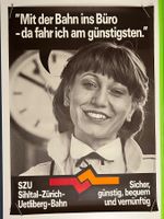 Plakat original F4 Zürich Sihltal Uetliber Bahn SZU