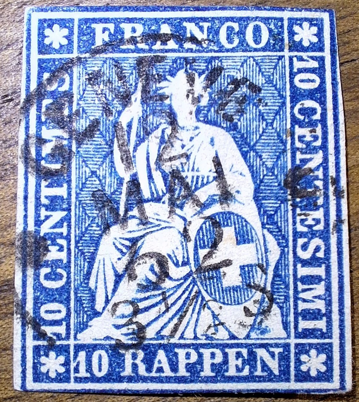 Tutti i francobolli: Strubel 23G Geneve Kat. 40.- – Usato da Balgach venduto da SIMEON27