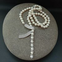 Mina 60cm lange Halskette Perle Kette Collier Sautoir Design