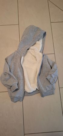 Kapuzenjacke gefüttert, Gr. 98/104, Top Zustand, Grau!