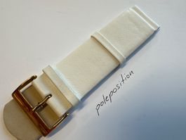 26mm Uhrenarmband Leder weiss, goldene Schliesse