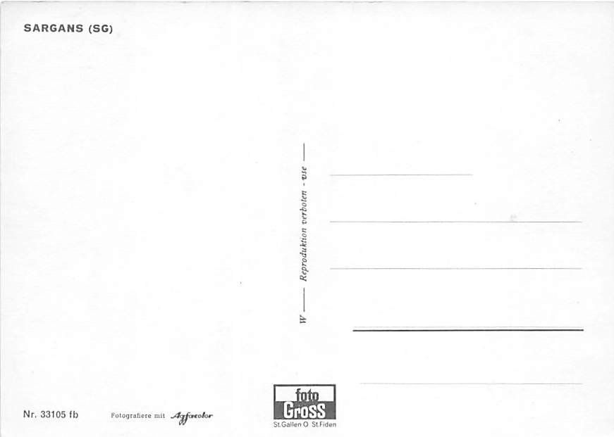 Cartes postales: SG - Sargans – D'occasion à Ottikon b.Kemptth. par Neptun1974 1