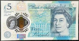 Seltene £5 Note - Polymer Fünf-Pfund-Note - Top Zustand!