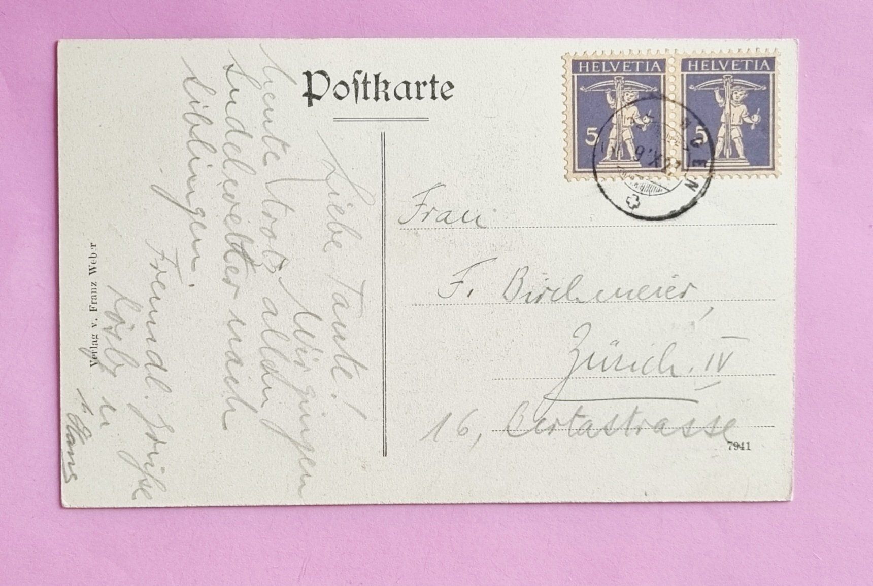 Ansichtskarten: Siblingen - Dorfansicht - Alte Post - 1927 – Gebraucht aus Rothrist von RROENK 1