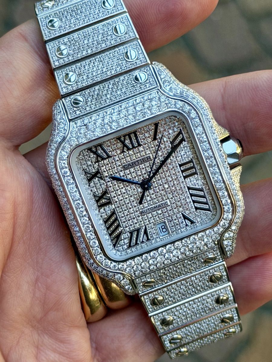 Cartier Orologi: Cartier Santos Iced Out Automatic Fullset Neu – Nuovo (secondo la descrizione) da Winterthur venduto da YSCHU 7