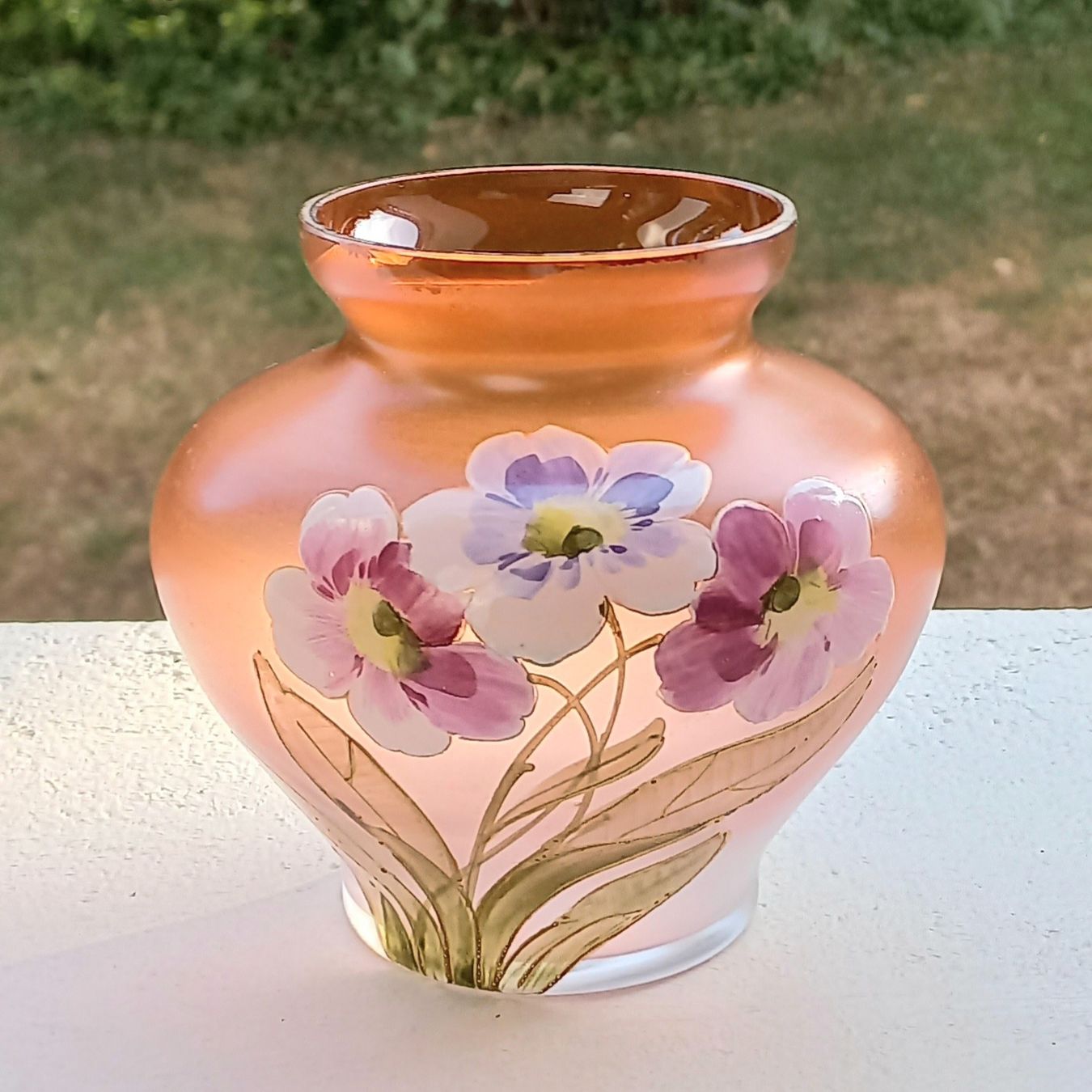 Vase & Récipients: Antike Glasvase mit Blumenmuster  – D'occasion à Buchs AG par Dzirul 9