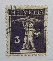 Briefmarke - Tellknabe 3 Rp. blauviolett