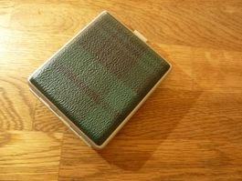 Zigaretten Etui Leder Chromstahl vintage