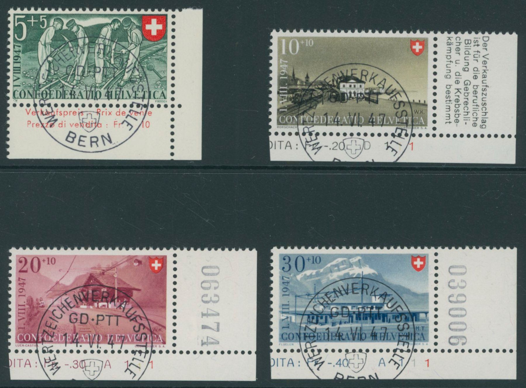 Tous les timbres: 1947 - Pro Patria - Ersttag Stempel ET – D'occasion à Schindellegi par leecollect