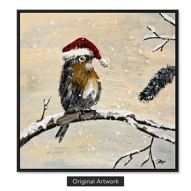 Gemälde: Acrylbild: Der kleine Weihnachtsbote – Neu (gemäss Beschreibung) aus Safenwil von car_nlh6