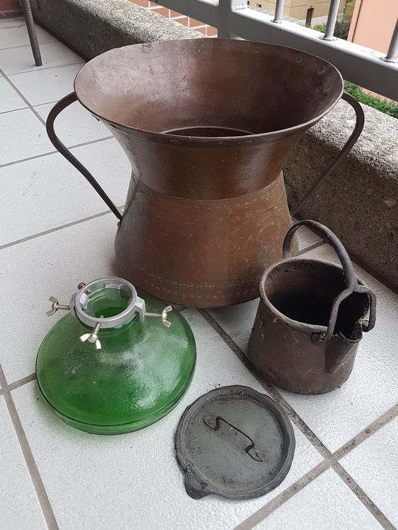 Vasi in rame antico + vaso in vetro Kaufen auf Ricardo