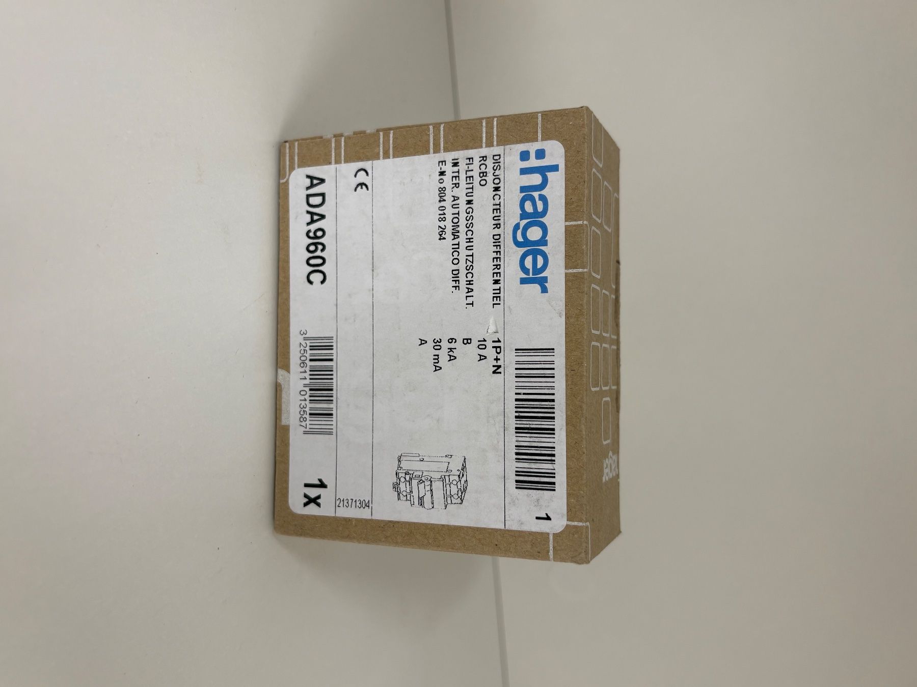 Hager Stromzufuhr: Disjoncteur différentiel Hager B 10A 30mA – Neu und originalverpackt aus Venthône von TAR 1