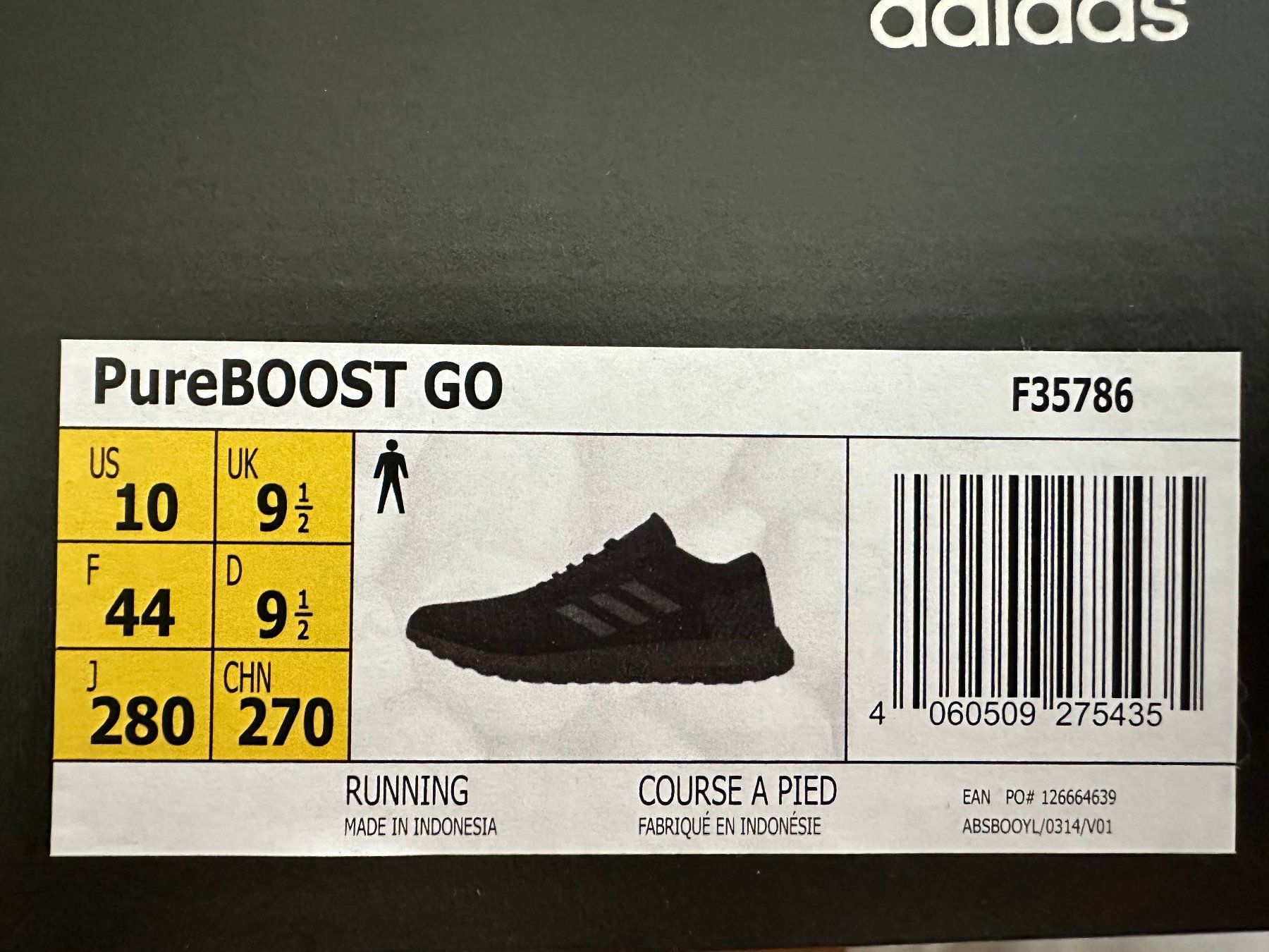 Adidas Scarpe da uomo: adidas Pureboost GoCore Black Grösse 44 – Nuovo (secondo la descrizione) da Fehraltorf venduto da essah4life 1