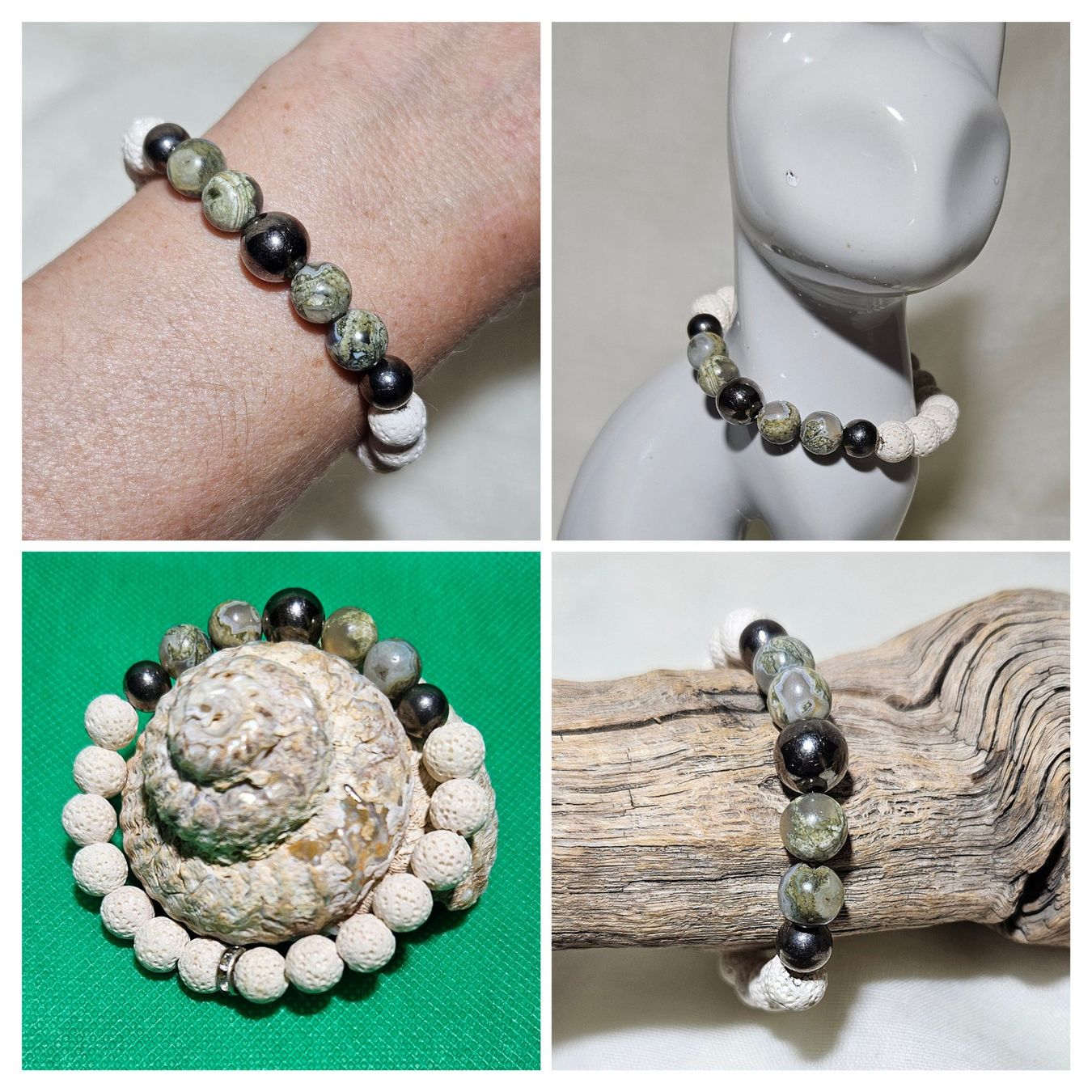 Bracciali & Braccialetti: weisse Lavastein-Mix Armk. - Spendenaktion – Nuovo (secondo la descrizione) da Unterkulm venduto da Nachtigall