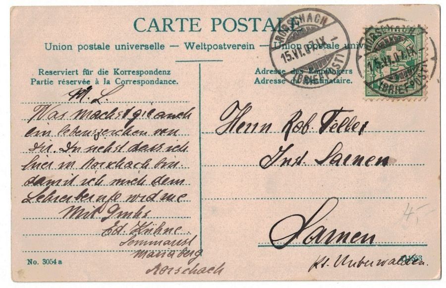 Cartoline postali: Rorschach, Gesamtansicht, gelaufen 1907 – Usato da Frauenfeld venduto da POML 1