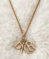 DIOR Kette mit Logo-Anhänger „DIOR“ Gold mit Kristallen