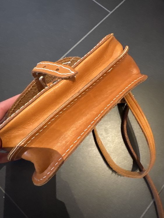 Borse: Vintage Ledertasche Handtasche Schultertasche Echtleder Brau – Usato da Jegenstorf venduto da Christo0211 2