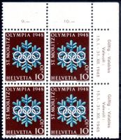 OLYMPISCHE WINTERSPIELE 1948 SCHNEEKRISTALL **POSTFRISCH**