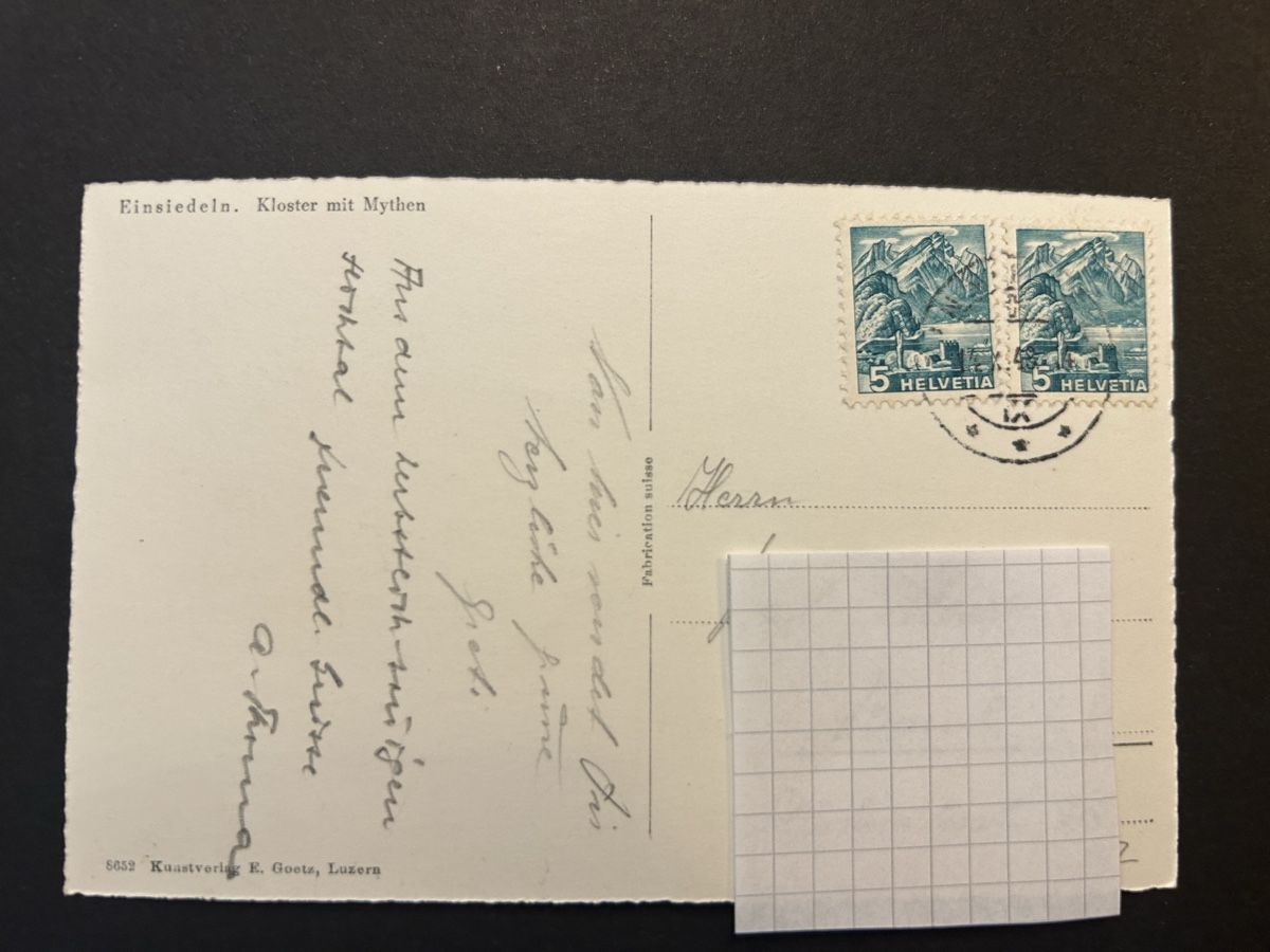 Cartoline postali: Einsiedeln mit Kühe – Usato da Fanas venduto da Alessio11 1